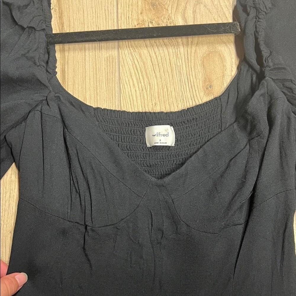 Aritzia Wilfred Black Long Lightweight Sleeve Dress - Picture 2 of 8